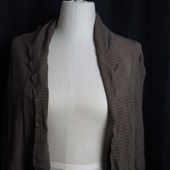 BCBG MAX AZRIA Womens XS Cardigan Brown Green Thin Open Front Sweater - Picture 2 of 7